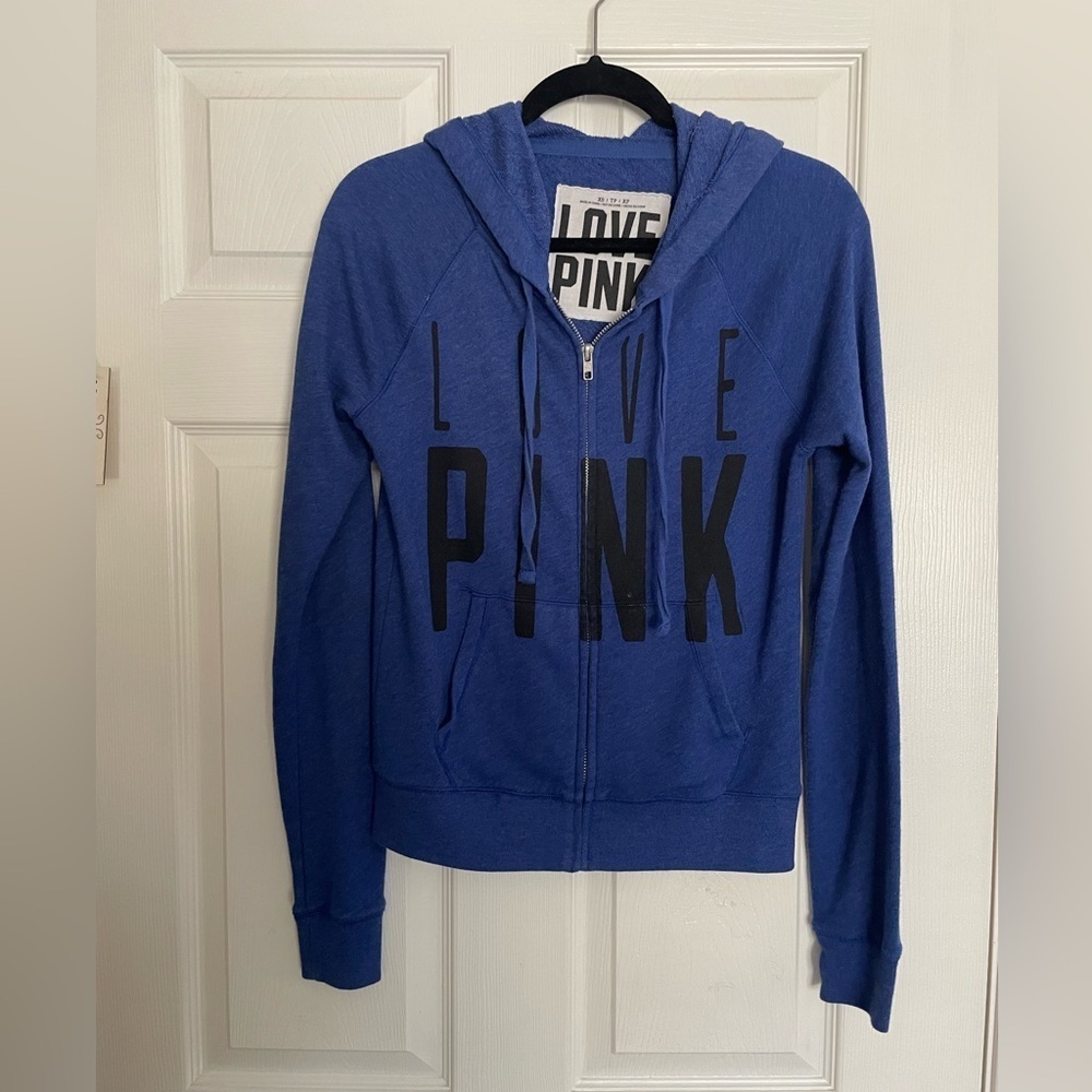 XS Blue LOVE PINK Hoodie Victoria Secret